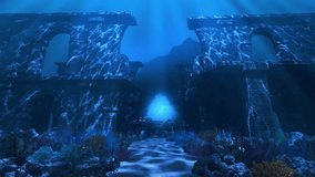 Underwater Ruins of a Dimensional Portal - Loop - Fantasy Seascape Animation Background - Powered by Shutterstock - Get 15% off with code: PIKWIZARD15