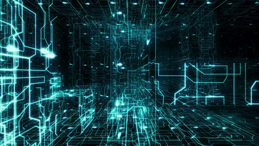 Hi tech digital circuit board with electrical lines connected on blue lighting. An animation of a computer circuit board with glowing neon blue lights. - Powered by Shutterstock - Get 15% off with code: PIKWIZARD15