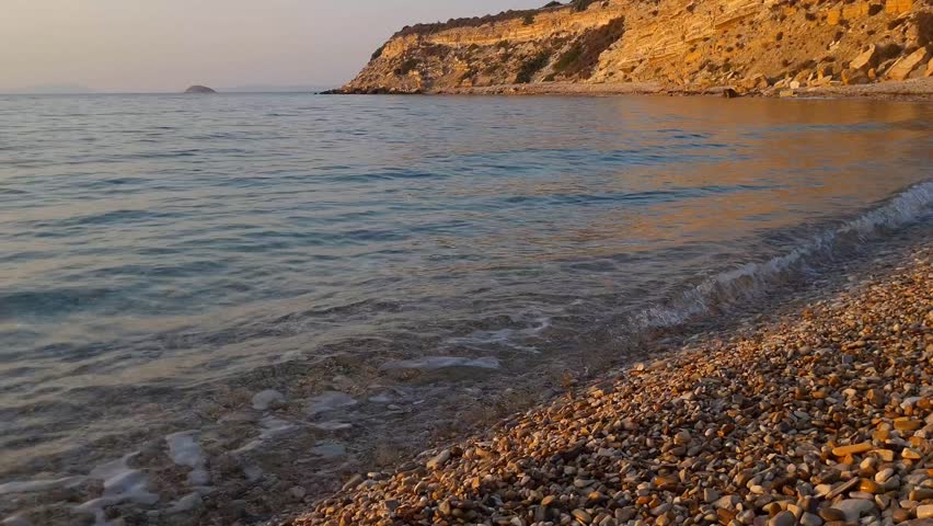 Orange sunset at the sea in Turkey