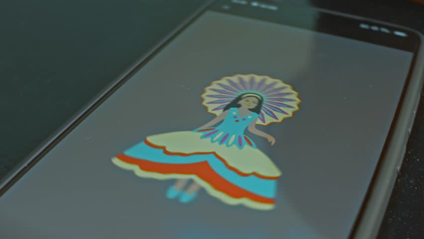 Peruvian young woman wearing a traditional dress, presentation