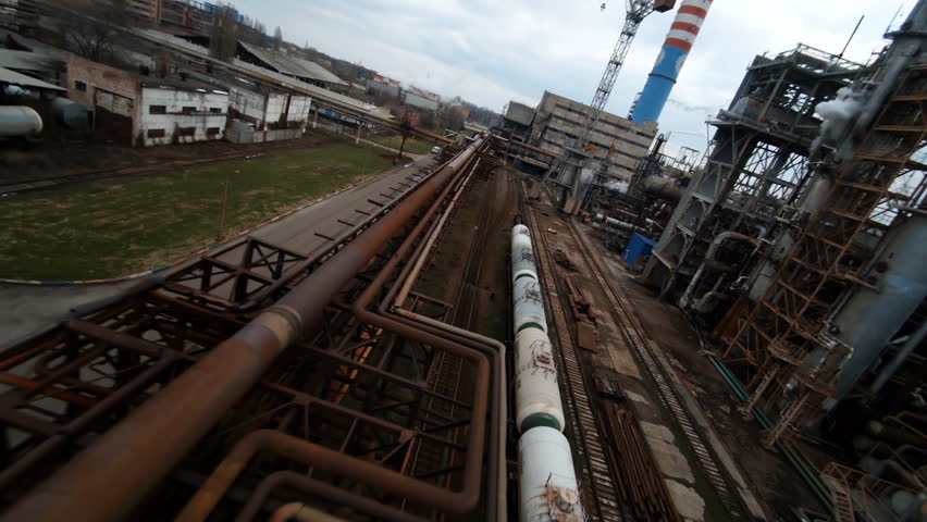 Exploring an Azot chemical plant with drone footage showcasing ammonia production facilities