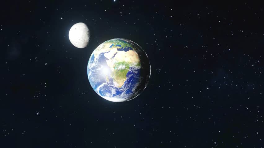 A captivating 3D animation showcasing the dynamic relationship between the Earth, Moon, and Sun.