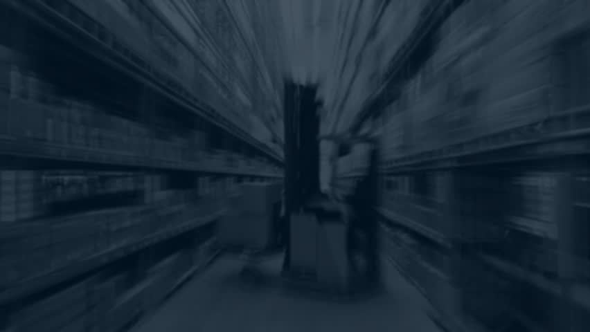 Financial graphs and data processing animation over blurred warehouse background. Finance, analytics, supply, logistics, inventory, technology - Powered by Shutterstock - Get 15% off with code: PIKWIZARD15