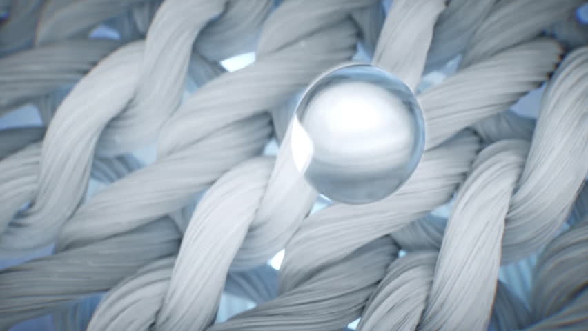 Cool and ice fiber fabrics, close-up of textile fibers, used for sportswear, quick-drying clothes, sense of technology and future, clothing material solutions, 3D rendering.