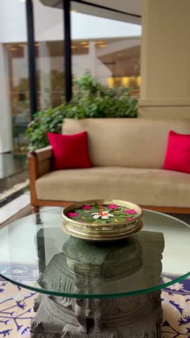 Traditional Indian style Hotel with raining shot