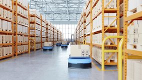 Automated guided vehicle AGV for use in transportation in factories- 3D rendering - Powered by Shutterstock - Get 15% off with code: PIKWIZARD15