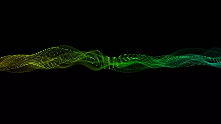 Colorful Line Wave Digital Effect Particles Animated Data.