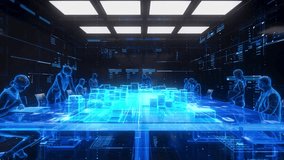 Virtual City Digital Technologies Hologram Chip Smart Solutions Digital development of urban infrastructure 3D animation - Powered by Shutterstock - Get 15% off with code: PIKWIZARD15