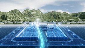 Power Plant Station High Voltage Direct Current (HVDC) transmission line Smart Technology Power Grids Energy conversion between virtual and real - Powered by Shutterstock - Get 15% off with code: PIKWIZARD15