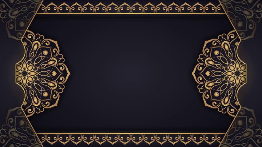 Animated background, shiny frame with rotating gold
