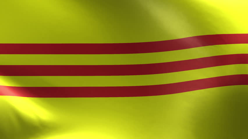 South Vietnam flag waving perfect loop 4K