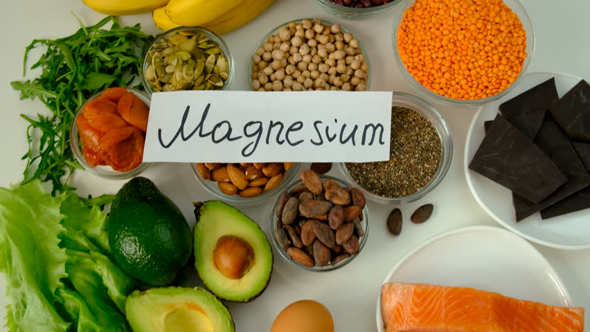 food products containing magnesium. Selective focus.