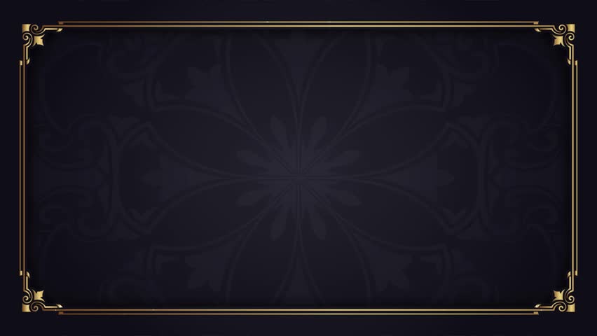 motion graphic, gold frame sparkling stars