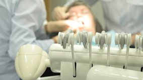 Female patient at the dentist surgery, closeup