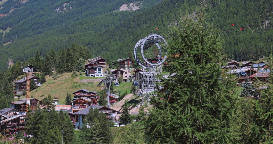 Matterhorn Ski Lifts In Zermatt, Switzerland Mountains