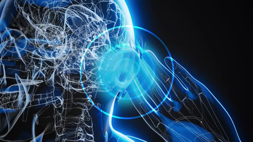 Conceptual animation of a man with hearing loss