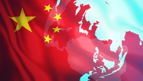 China geopolitics concept national flag and spinning globe - Powered by Shutterstock - Get 15% off with code: PIKWIZARD15