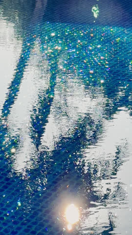 it is swim pool near beach restaurant, reflection on water, the island of Maldives in the Indian Ocean. Azure water 