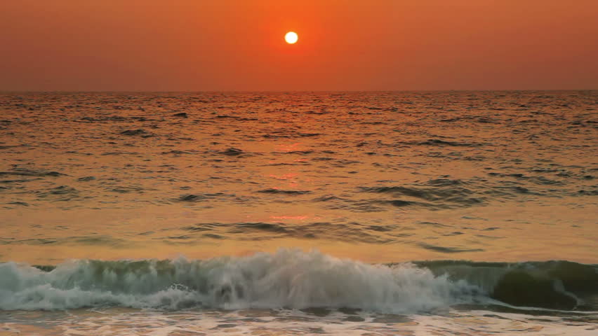 beauty landscape with sunset over sea