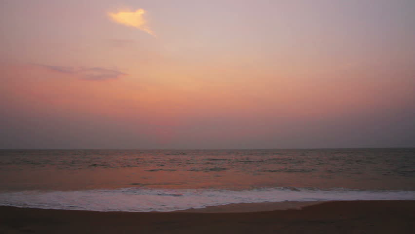 beauty landscape with sea after sunset - timelapse