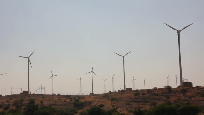 wind farm - turning windmills