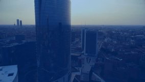 Overlaying financial data and graphs, animation of skyscraper at sunset cityscape. Finance, investment, economy, metropolis, architecture, analytics - Powered by Shutterstock - Get 15% off with code: PIKWIZARD15