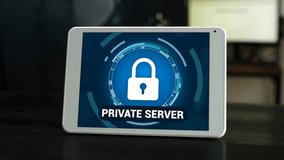 Online private server with restricted access concept. Secure server login from tablet. - Powered by Shutterstock - Get 15% off with code: PIKWIZARD15