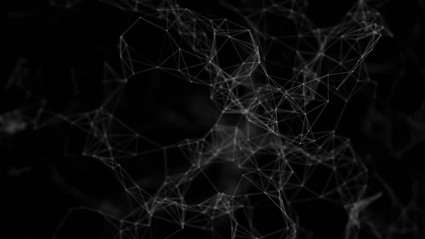 Abstract plexus futuristic network connection technology. Extensive shimmering neural network on a dark background. Beautiful black network lines and triangles motion on white background