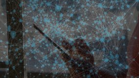 Using tablet, person viewing network connections and data processing overlay. Technology, digital, connectivity, networking, information, analysis - Powered by Shutterstock - Get 15% off with code: PIKWIZARD15