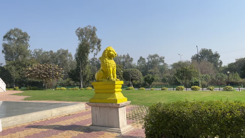 4k footage of Shanti Stupa is a Buddhist white-domed stupa in New Delhi, India
