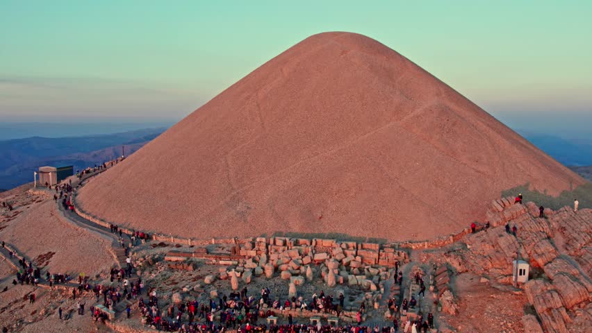 Visitors on the Slopes of Mount Nemrut