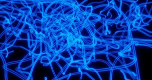 A blue and purple tangled mass of lines. The animation is abstract and has a dreamy, surreal quality to it. The lines are moving and twisting in different directions. 4K render animation - Powered by Shutterstock - Get 15% off with code: PIKWIZARD15