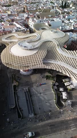Seville drone shot aerial setas