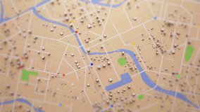 3D rendering of the aerial view of a city map with intersections, navigation lines, and running digit numbers, like a digital travel information hub for transport and technology concept - Powered by Shutterstock - Get 15% off with code: PIKWIZARD15