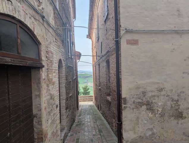 Alley in the ancient village of Piticchio di Arcevia in the Marche region of Italy