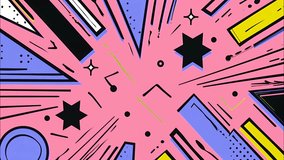 Seamless looping cartoon-style backgrounds with bold doodles, Memphis patterns, and pop-art elements. Inspired by comics, retro 80s-90s, abstraction, and modern minimalism.  - Powered by Shutterstock - Get 15% off with code: PIKWIZARD15