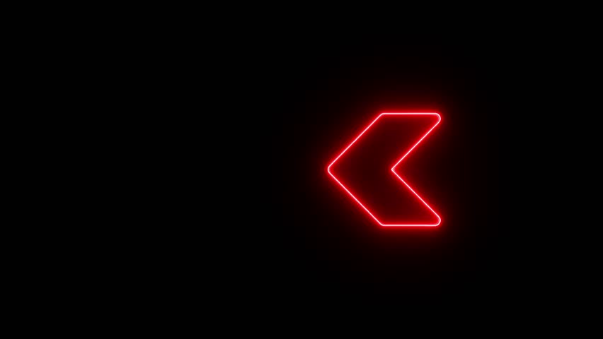 Animation of glowing neon Arrow loading icon isolated .Arrow transfer icon isolated .neon sign .
