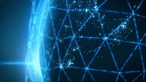 Futuristic digital representation of Earth, illuminated by a glowing blue network of interconnected lines and bright data points. A high-tech, cyber-inspired concept showcasing global connectivity.  - Powered by Shutterstock - Get 15% off with code: PIKWIZARD15