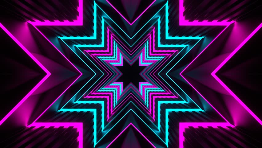 Cyan and Pink Large Number of Neon Angles Background VJ Loop in 4K