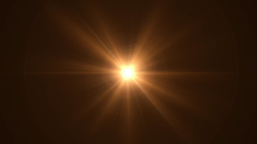 Gold glowing shine style optical light god rays or sunlight optical lens flare style vintage overlay shine spotlight effect.