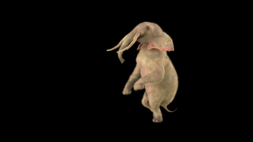 Elephant Dancing 3d rendering, Included in the end of the clip with Luma matte.