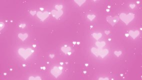 Valentine's day animated background Pink Red Hearts. 4k Heart Romantic Abstract Glow Particles. Love greeting. Bokeh, sparkle heart shapes for Valentine's day, Wedding anniversary. 3D Illustration - Powered by Shutterstock - Get 15% off with code: PIKWIZARD15