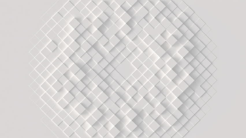 Wave from concentric cubes on the surface. Bright, milky radio wave abstract motion background.