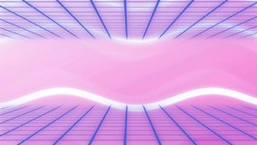 Animation of retro WOW text in bold blue over pink grid background. typography, color, neon, vintage, vibrant, 80s - Powered by Shutterstock - Get 15% off with code: PIKWIZARD15