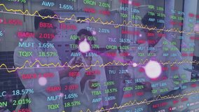 In office, diverse businesspeople discussing with stock market data and graphs overlaying. corporate, teamwork, finance, analysis, strategy, collaboration - Powered by Shutterstock - Get 15% off with code: PIKWIZARD15