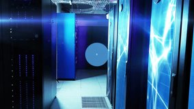 In server room, animation of music icons and data connections networking. Technology, digital, connectivity, infrastructure - Powered by Shutterstock - Get 15% off with code: PIKWIZARD15