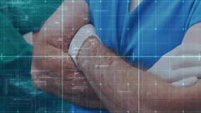 Healthcare professionals in surgical attire with digital data overlay animation. Surgery, technology, medical, innovation, animated - Powered by Shutterstock - Get 15% off with code: PIKWIZARD15