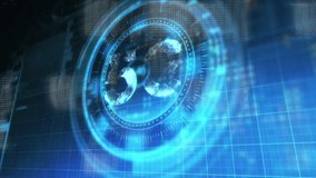 Futuristic gaming controller icon over digital globe and grid background animation. Technology, innovation, electronics, virtual, cyberspace, network - Powered by Shutterstock - Get 15% off with code: PIKWIZARD15