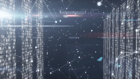 Cityscape with digital network connections processing data in futuristic animation. Technology, innovation, connectivity, smart city, data processing, virtual - Powered by Shutterstock - Get 15% off with code: PIKWIZARD15