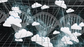 In school, animation of DNA strand connecting with cloud network on digital grid. Biotechnology, genetics, futuristic, innovation, technology, science - Powered by Shutterstock - Get 15% off with code: PIKWIZARD15